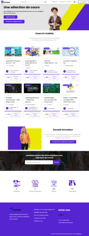 site de cours en ligne